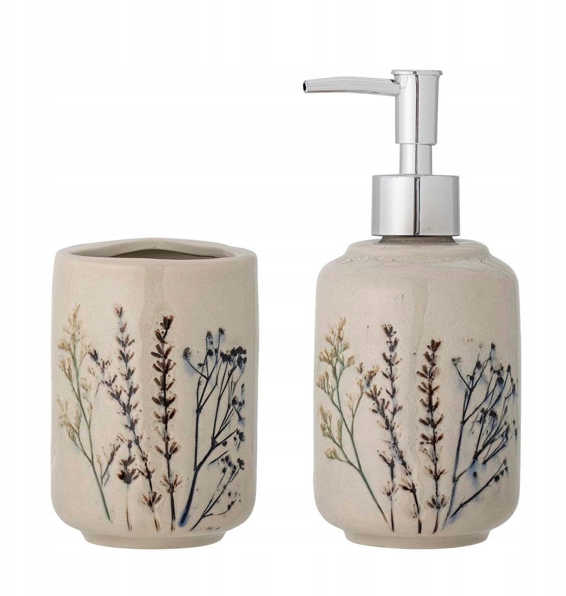 Dozownik do mydła Bloomingville Zestaw dozowników na mydło, naturalny, ceramiczny