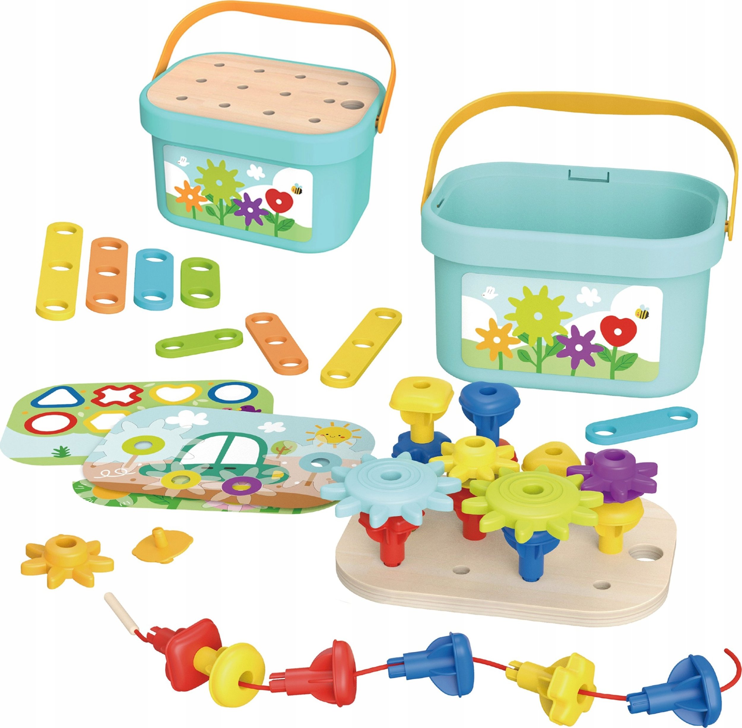 ML WOOPIE GREEN Konstrukcyjny BOX Motoryczny Montessori 12w1 FSC