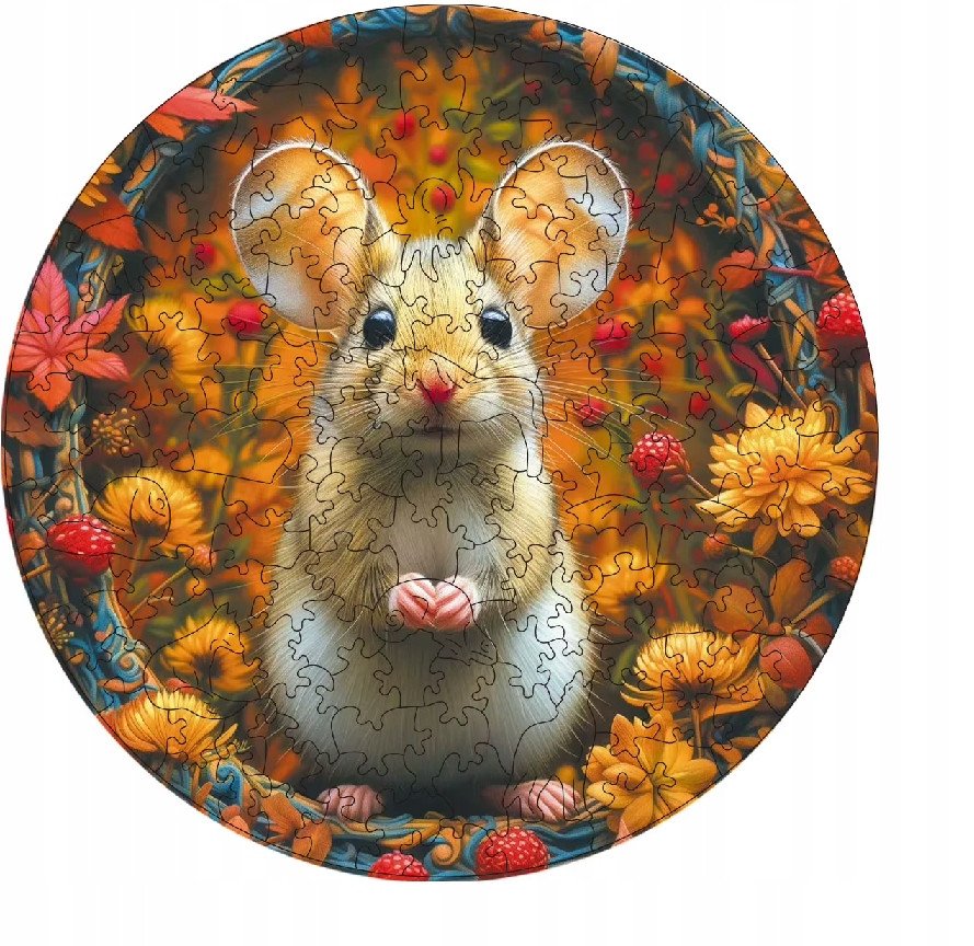 Drewniane puzzle / Wooden Puzzle / Mysz / Myszka / Duży Format A3 / 180 el.