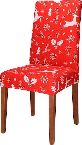 Springos Pokrowiec na krzesło uniwersalny, świąteczny, czerwony UNIWERSALNY