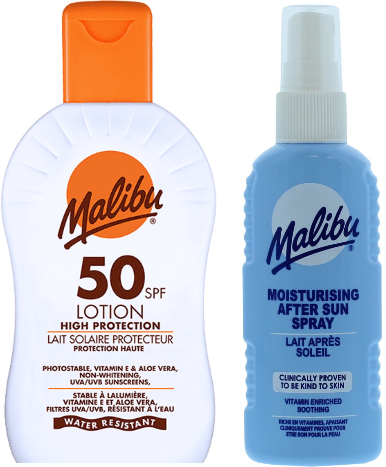 Malibu SPF50 Balsam 100ml + Spray Po Opalaniu 100ml