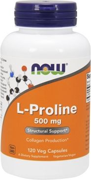 NOW L-Proline 500 mg - 120 kapsułek