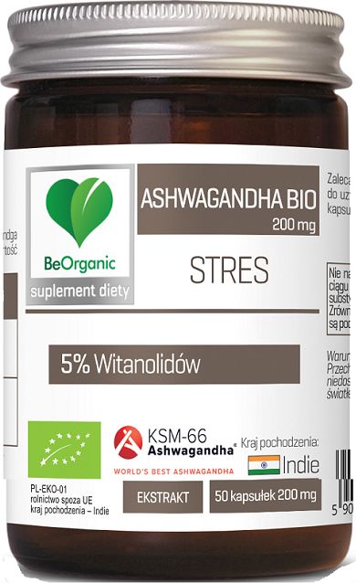 Beorganic Ashwagandha Bio 200Mg 50 Kaps. Ksm-66 Beorganic Medicaline Witanolidy Ksm-66 Withania Somnifera