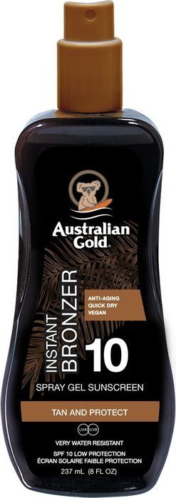 Australian Gold Żel W Sprayu Z Bronzerem SPF10