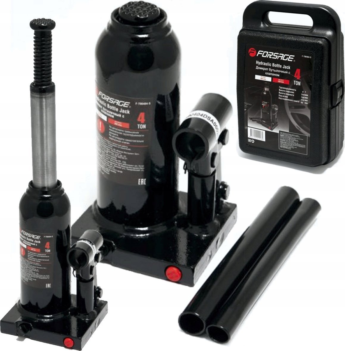 Forsage Lewarek hydrauliczny 4t z zaworem (h min 180mm, h max 340mm)