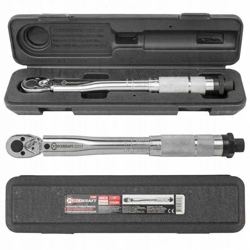 Klucz dynamometryczny 2-24Nm, 1/4"