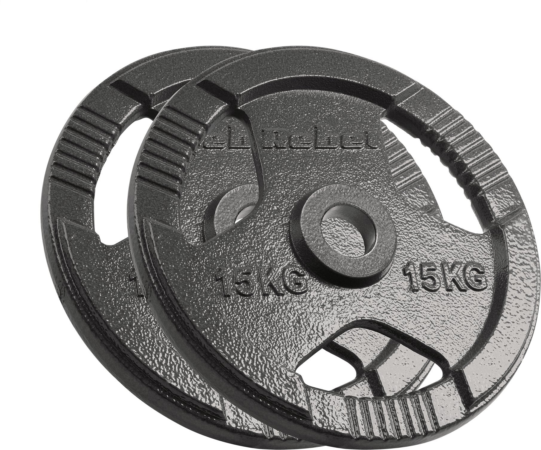 Obciążenie żeliwne olimpijskie zestaw 2x15kg, otwór 51mm, talerz z uchwytami, REBEL ACTIVE