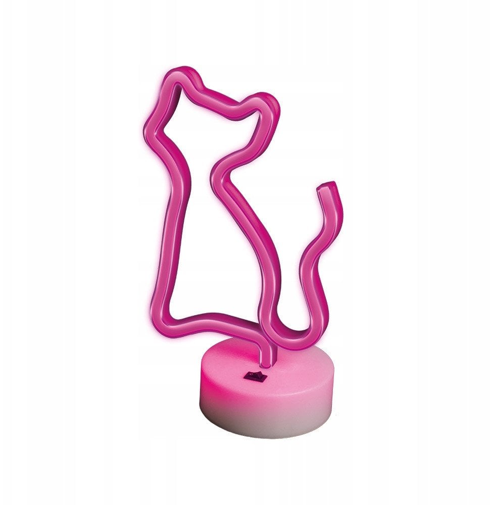 Neon na podstawce LED KOT róż FSNE02 Forever Light