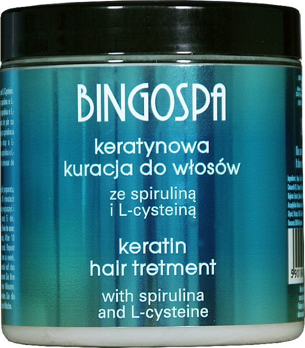 BingoSpa Keratynowa Kuracja do Włosów ze Spiruliną i L-cysteiną 250 g