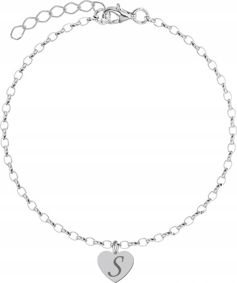 Radziszewska Jewellery Bransoletka Srebrna Serce z Grawerem Srebro 925 Grawer Łańcuszek Prezent