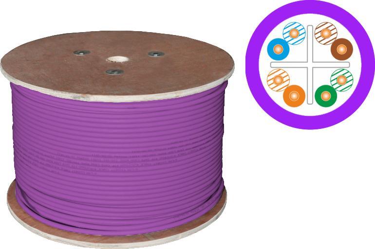 Alantec Kabel U/UTP kat.6 LSOH 4x2x23AWG B2ca 500m (FIOLETOWA powłoka) 25 lat gwarancji, badanie jakości laboratorium INTERTEK (USA) ALANTEC - ALANTEC