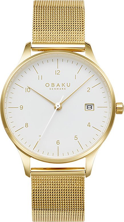 Zegarek OBAKU Zegarek damski Obaku Denmark V298LDGWMG złoty