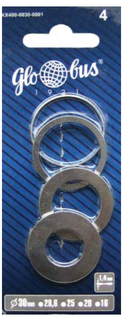 Globus Pierścienie redukcyjne rozmiar 30/25, 30/20, 30/16 30/28,6 4szt. - G-KX400-0030-0001