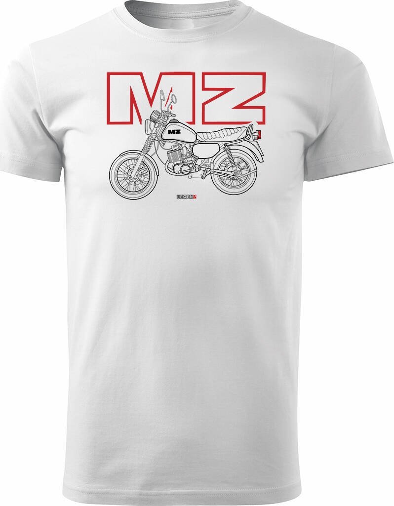 Topslang Koszulka motocyklowa na motor MZ ETZ 150 męska biała REGULAR S