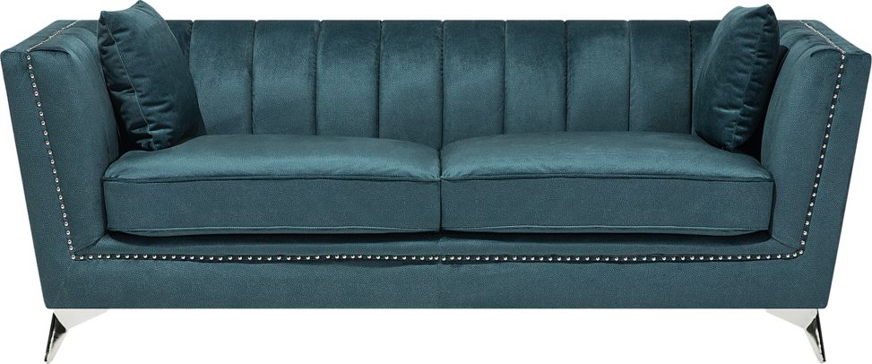Beliani Sofa 3-osobowa welurowa lazurowa GAULA
