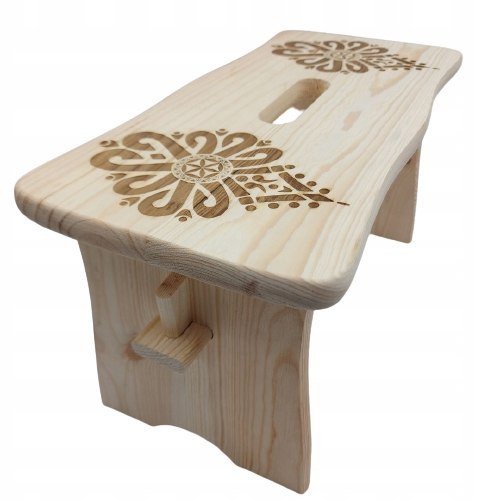Krzesełko Drewniane w Stylu Góralskim Parzenica Stołek Ryczka Taboret Sosna