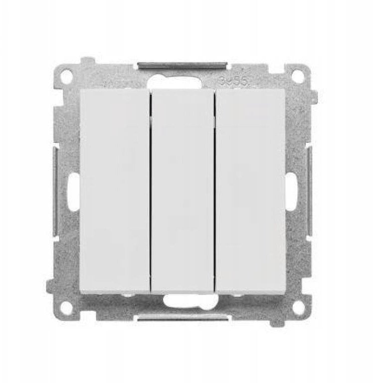 Kontakt-Simon Simon 55 Łącznik potrójny (moduł) 10 AX, 250 V~, szybkozłącze jasnoszare matowe
