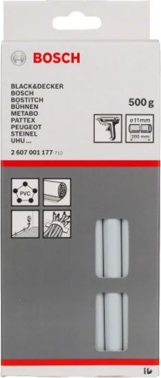 Wkłady klejowe Bosch 11 mm x 200 mm szare 25 szt. 0.5 kg 2607001177