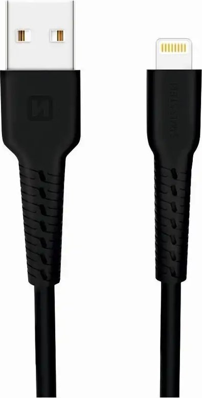 Kabel USB Swissten USB-A - Lightning 1 m Czarny (SW-BA-LIGH-3A-1M-BK)