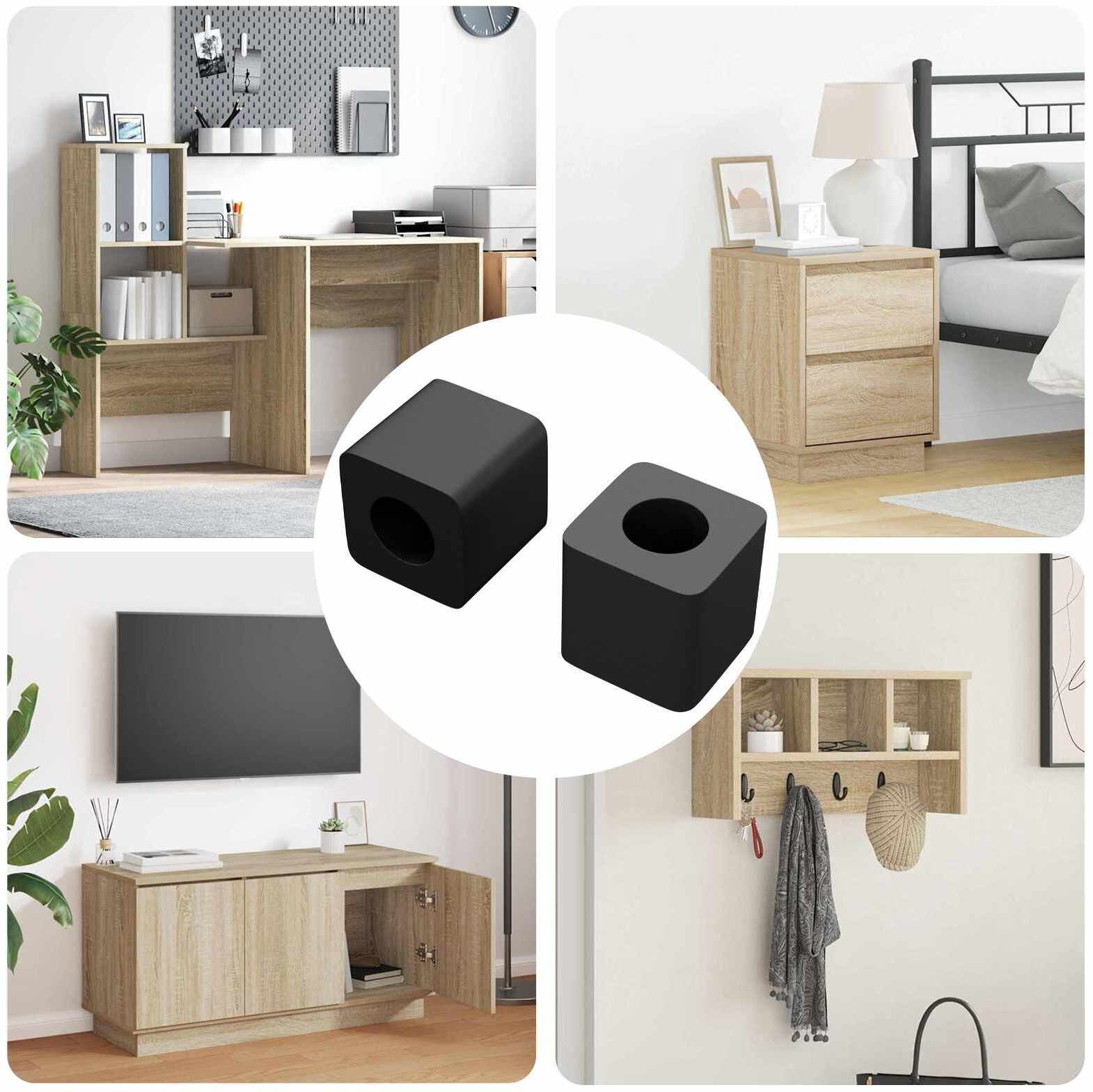 vidaXL Uchwyt szuflady 2 pcs Czarny 15 x 15 x 15mm Kopolimer PP