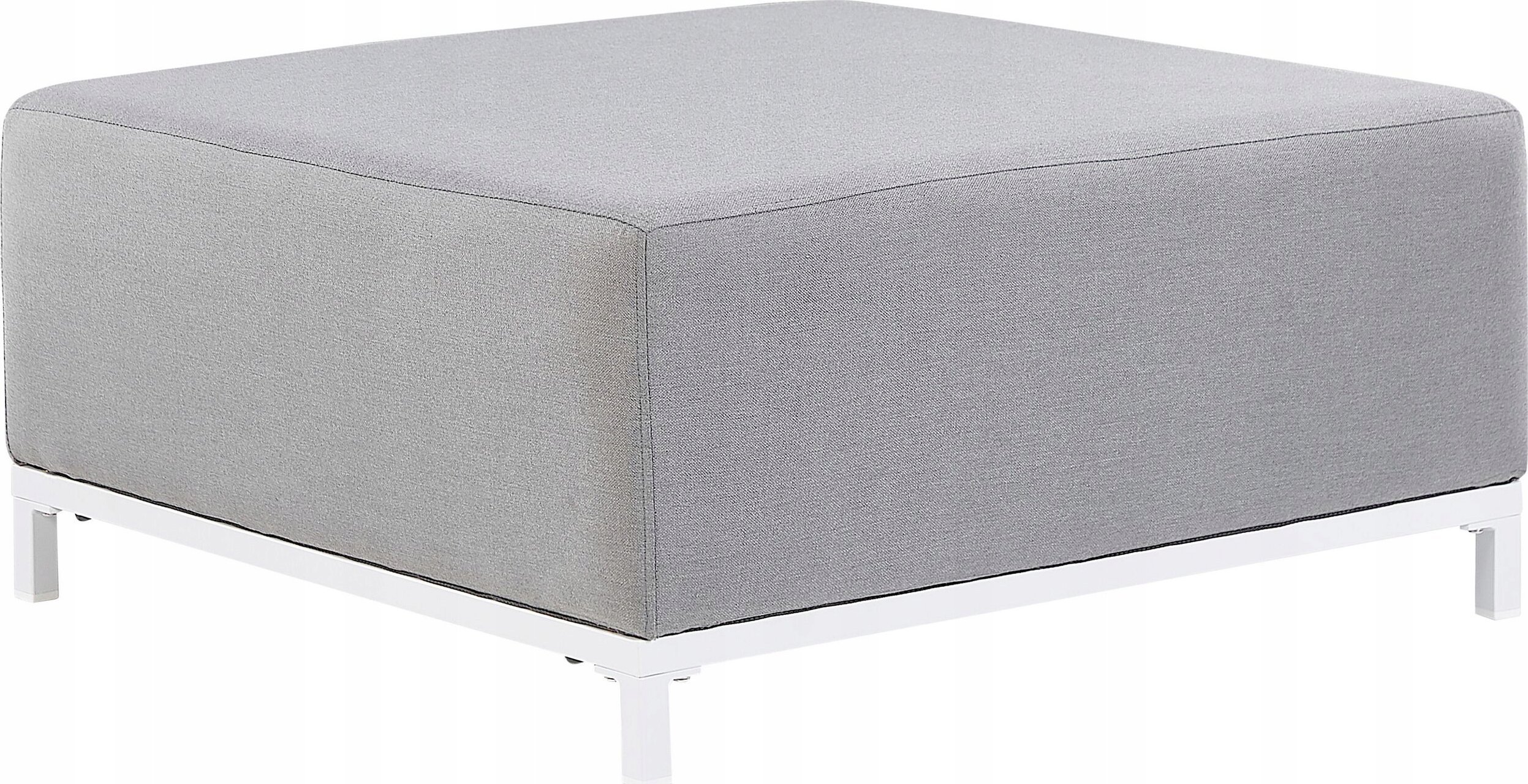 Beliani Otomana ogrodowa jasnoszara z białym ROVIGO