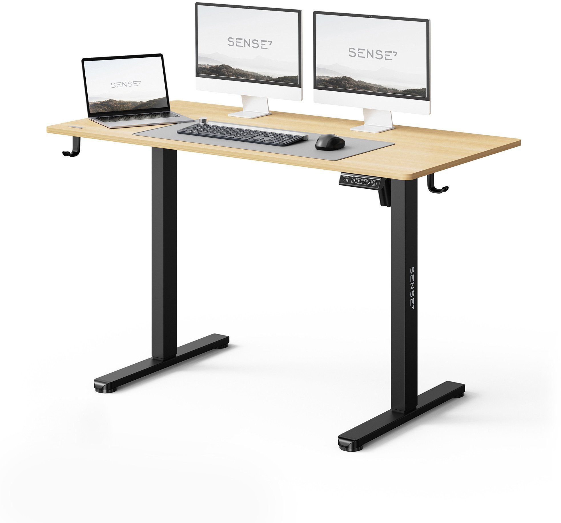 Biurko SENSE7 NOJO LIGHT Jasnobrązowo-Czarne 120 cmx60 cm