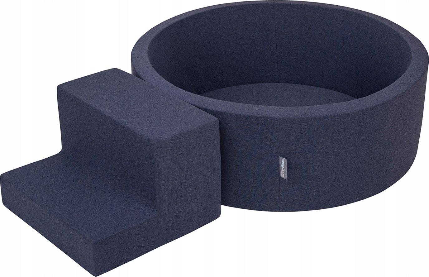 KiddyMoon Piankowy plac zabaw PPZP-OK30D-122 z piłeczkami granatowy: babyblue-niebieski-perła basen 200/schodek Zabawka plac zabaw