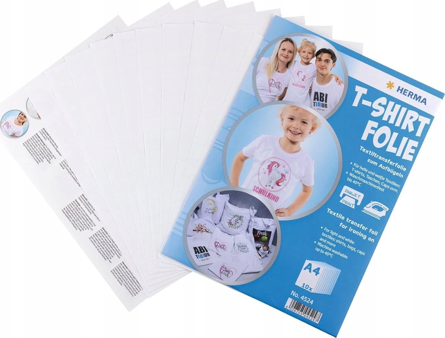 Herma HERMA T-Shirt Folie für helle Textilien A4 bedruckbar 10 St.