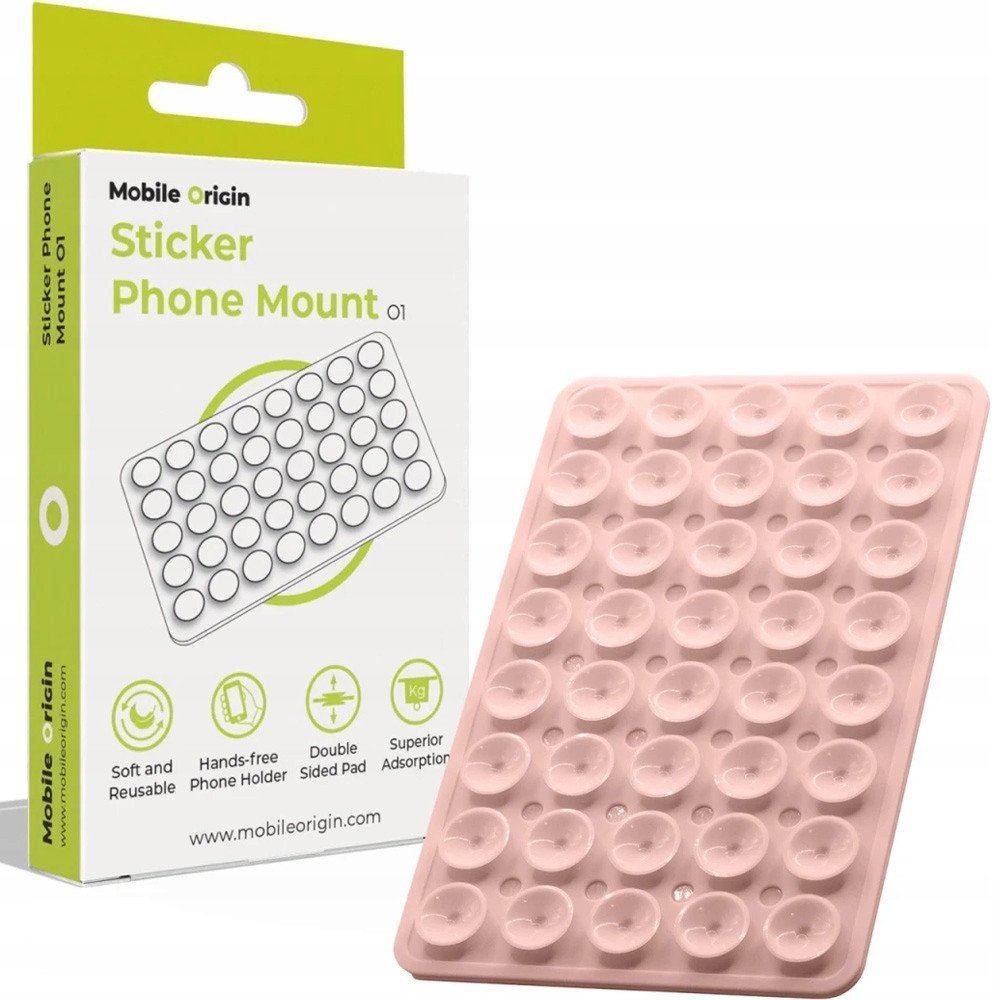 Mobile Origin Sticker Phone Mount O1, light pink