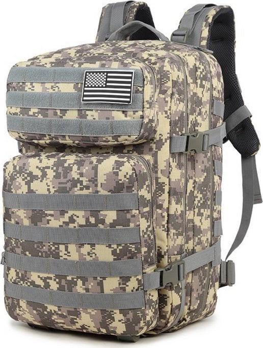 Plecak turystyczny LeanToys Plecak Militarny Wojskowy Taktyczny Siwy 40-60L