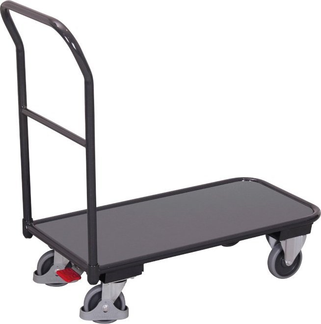 Variofit Lekki wózek platformowy z poręczą, wym. 950x450 mm, kolor niebieski i antracytowy - 200 kg (kolor: antracytowy)