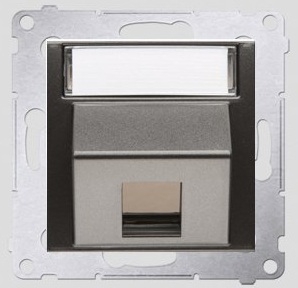 Kontakt-Simon Pokrywa gniazda teleinformatycznego pojedynczego SIMON54 z polem opisowym antracyt - DKP1S.01/48