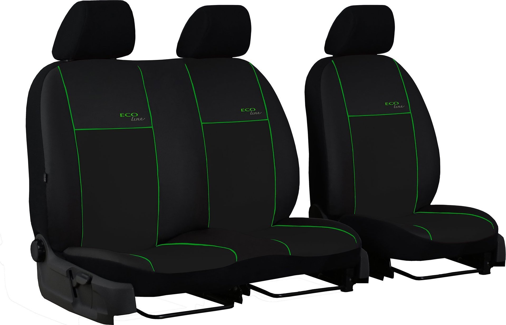 Pok-ter Pokrowce uniwersalne ekoskóra Ecoline bus/van 2+1 (zielone)