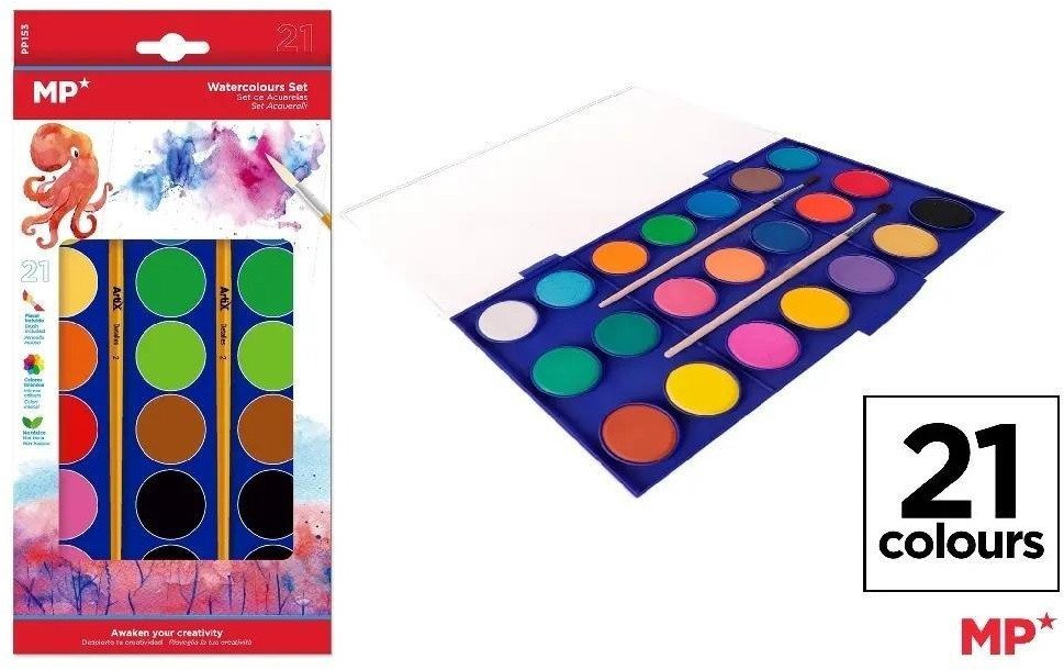 Farba akwarelowa z pędzelkiem 21 kolorów