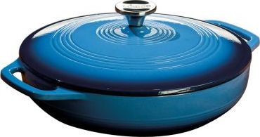 Lodge Garnek żeliwny emaliowany - niebieski 3,5L / Lodge
