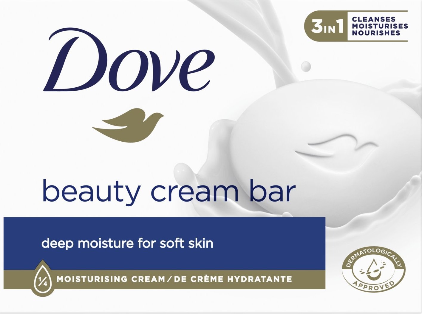 Unilever Dove Głęboko Nawilżające Mydło w kostce 3in1 - Beauty Cream 90g