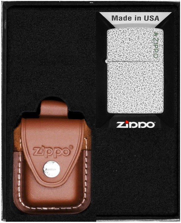 Zestaw ZIPPO Zapalniczka GLACIER LOGO Prezentowy No2