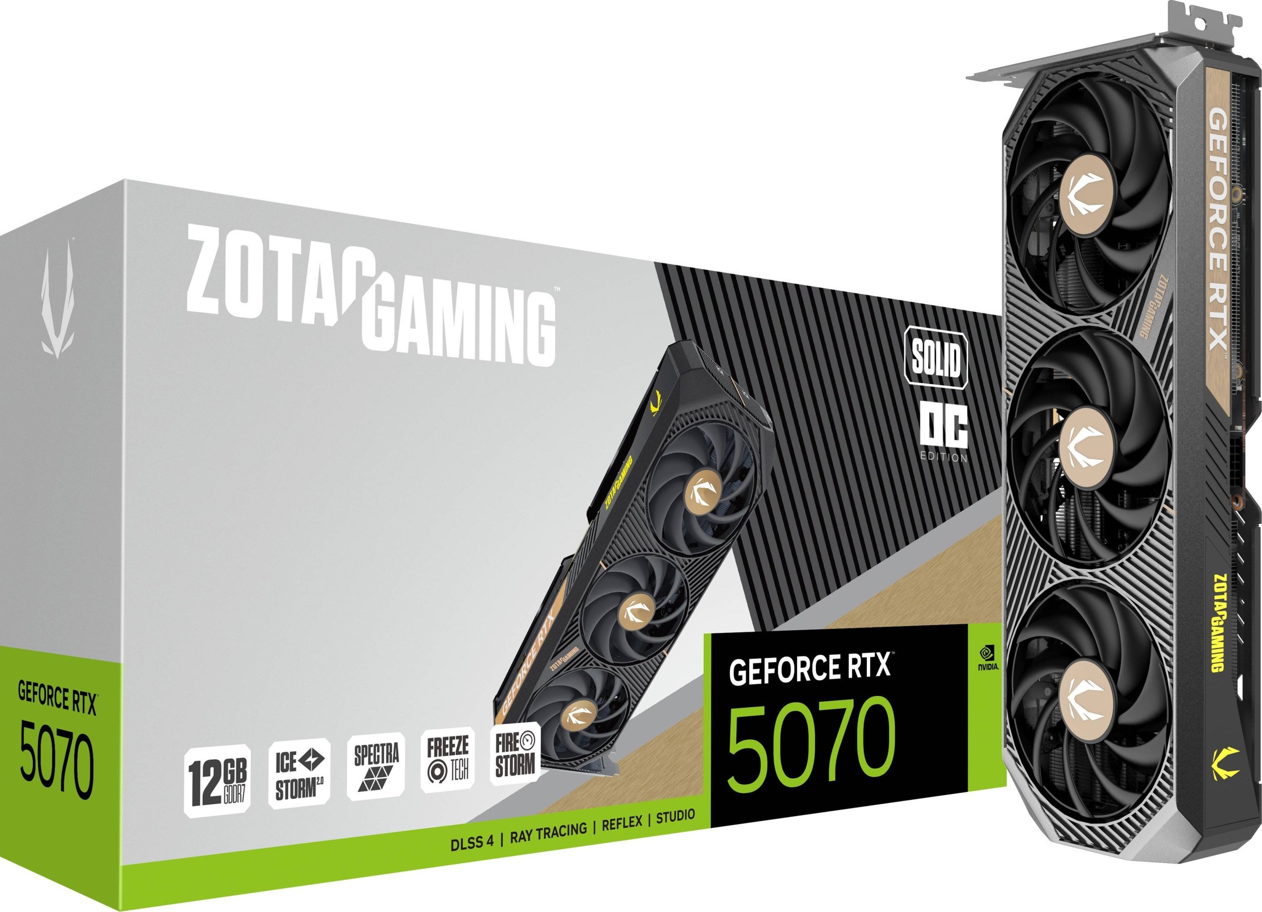 Karta graficzna Zotac GeForce RTX 5070 Solid OC 12GB GDDR7 DLSS4 (ZT-B50700J-10P)