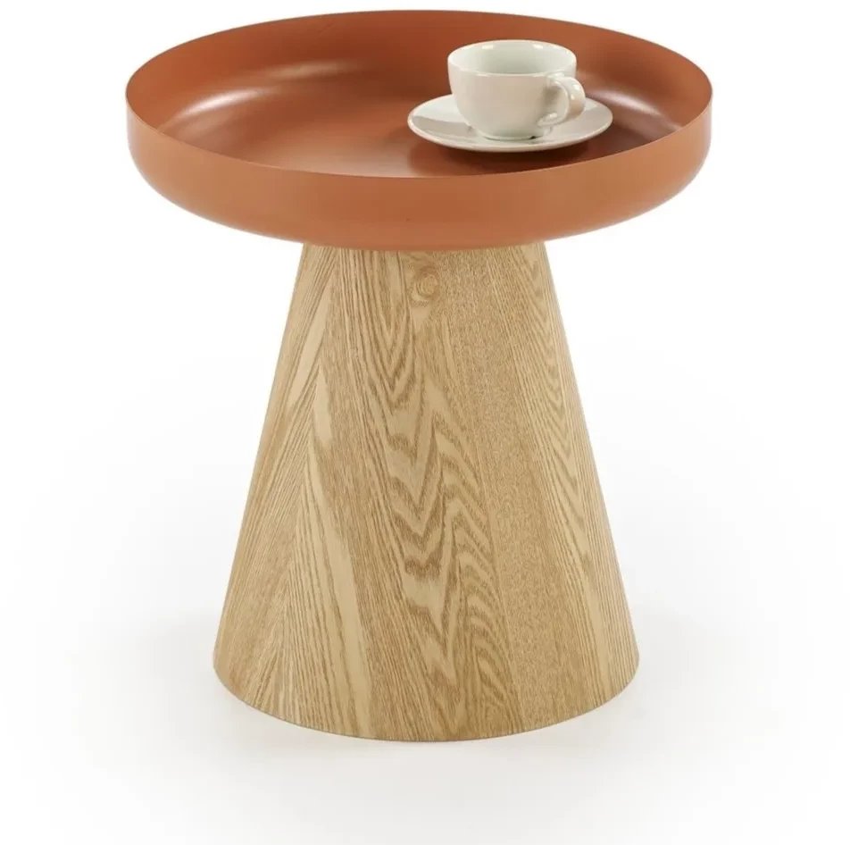 Stolik kawowy GINA 40x40cm cynamonowy/dąb HALMAR