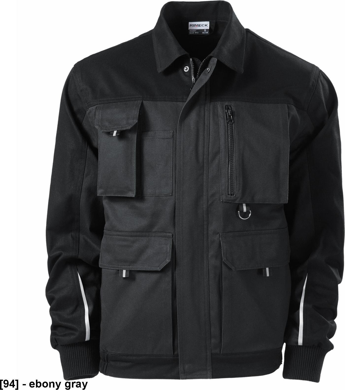 RIMECK Woody W51 - ADLER - Kurtka robocze męska, 270 g/m, 100% bawełna, - ebony gray 52/54