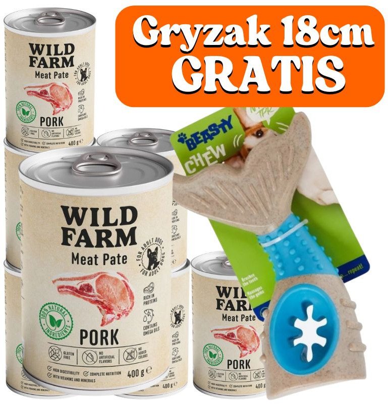 WILD FARM Pate Pork 6x400g bezglutenowa karma dla psa