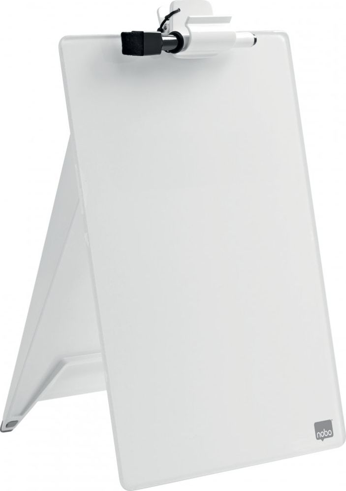 Nobo TABLICZKA NA BIURKO NOBO SUCHOŚCIERALNA SZKLANA PIONOWA BIAŁA 216X297 FLIPCHART BIURKOWY