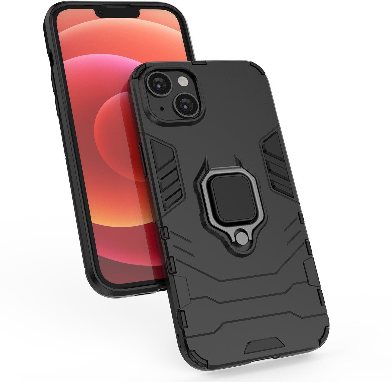 Ring Armor etui do iPhone 14 pancerny pokrowiec uchwyt magnetyczny ring czarne