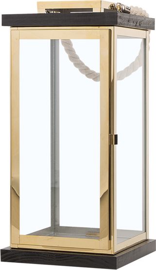 Beliani Lampion szklany mosiężny BORNEO