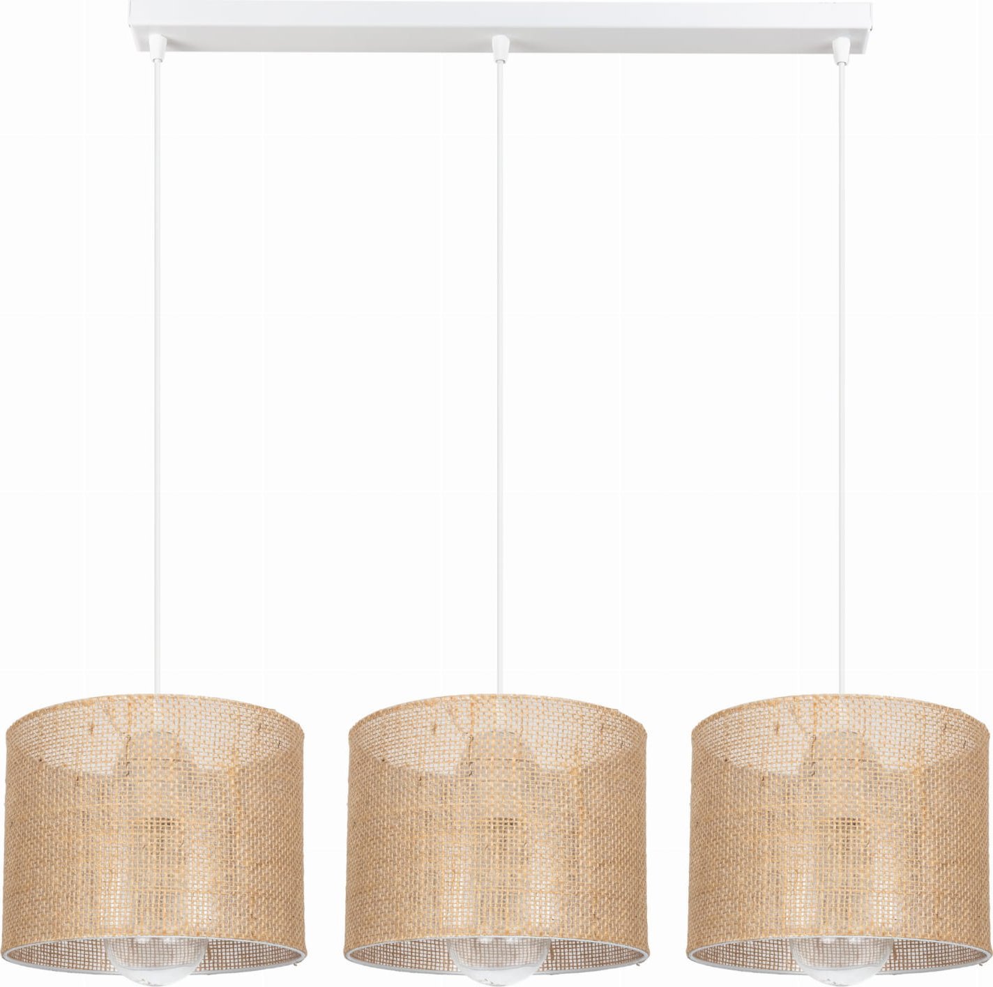 Lampa wisząca Solar Lampa wisząca żyrandol BOHO len 3 żarówki biała