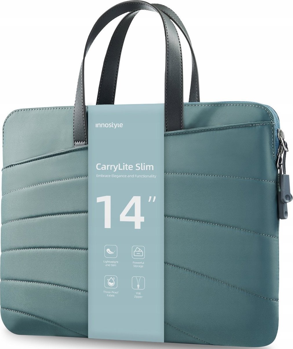 Torba Innostyle INNOSTYLE DAMSKA TORBA NA LAPTOPA 14" WODOODPORNA CARRYLITE SLIM ZIELONA