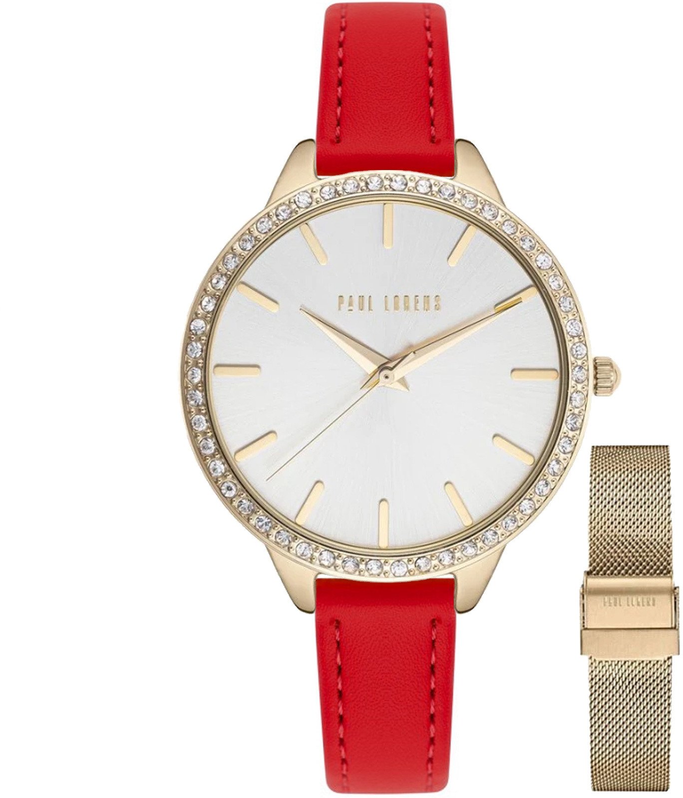 Zegarek damski Paul Lorens LARA 11312B2-3D1 skórzany pasek + siatka mesh