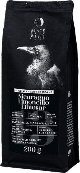 Specialty coffee beans Black Crow White Pigeon Nicaragua Limoncillo Ethiosar, 200 g