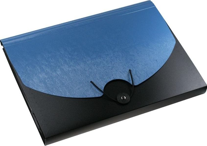 Titanum Teczka A4 z gumką 13 przegródek czarno-niebieska