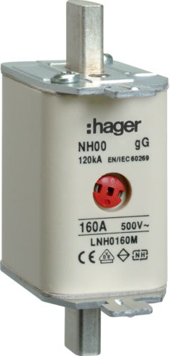 Hager Wkładka bezpiecznikowa NH00 160A 500V gG (LNH0160M)
